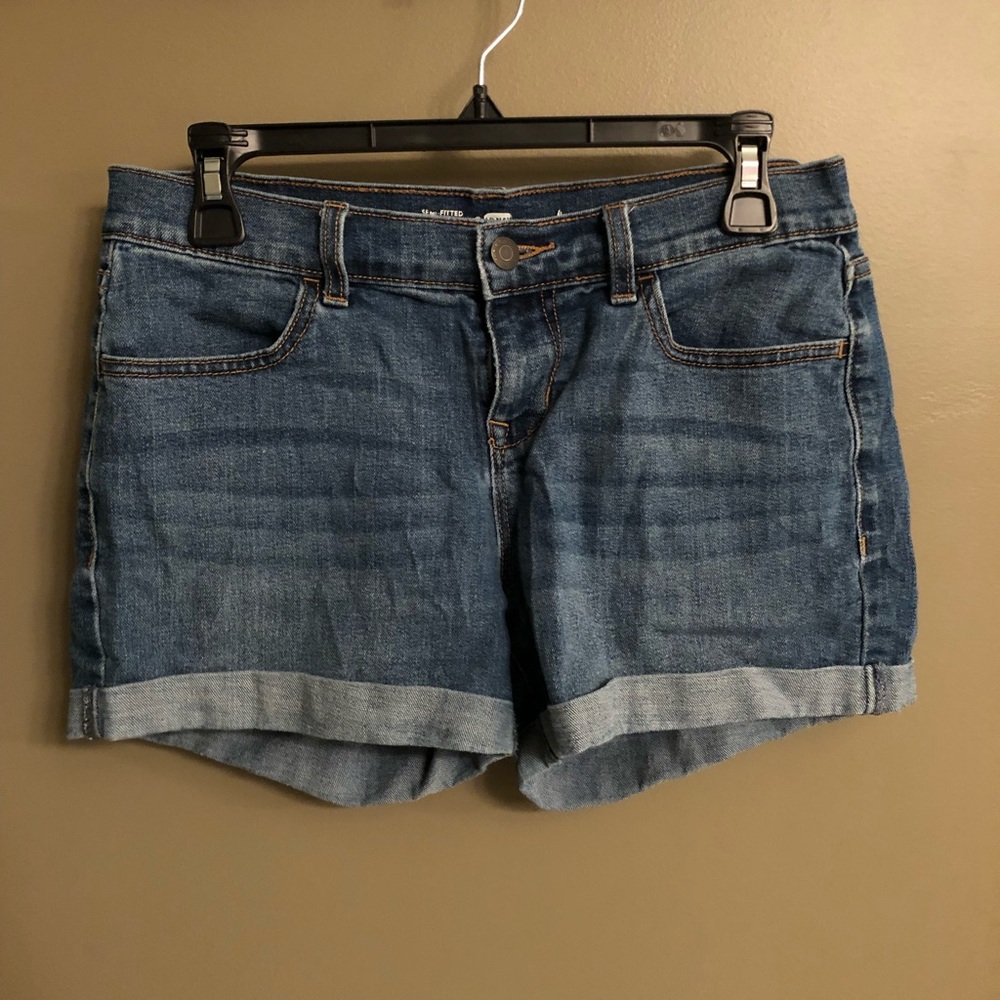 Blue denim shorts
